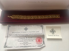 Camrose & Kross Jackie Kennedy Diamanté Emerald And Gold Tone Link Bracelet JBK
