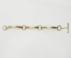 Designer vintage brushed sterling silver unusual toggle clasp bracelet Italy
