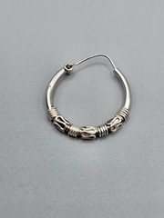 Vintage Wire Twisted Design Silver-Tone Hinged Hoop Earrings