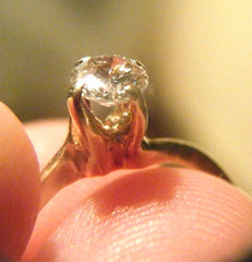 Pretty Setting Estate 0.36 CT 4.5mm Diamond 14K Yellow Gold Small sz 4.5 Ring