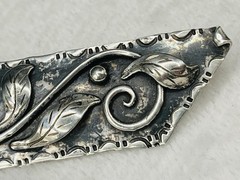 Art Deco German Ivy & Berry CORAL 830 Silver Ring SZ 9.75 & Brooch Spring set