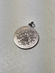 Vintage JMS Sterling Silver Charm Pendant Serenity Prayer Praying Hands Bracelet