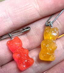 Vintage Sugar Rush Original Gummy Bear Jewelry Plastic Charms Saftey Pin 200+