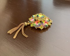 Edlee Watermelon Heliotrope Pendant w/ Tassle
