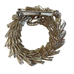 Vintage Unbranded Paperclip Wreath Brooch Office Core Kitschy Festive Holiday