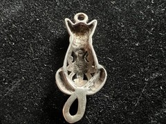 JEZLAINE CAT Brooch Pendant Signed Sterling Silver 925 1.6 grams