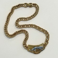 Jackie Collins Vintage 80’s Panther Gold Plated Two Tone Chain Link Necklace