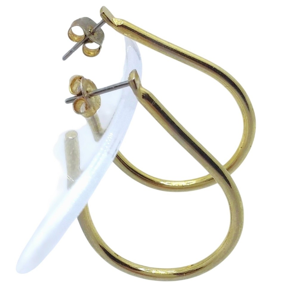 Vintage Hollow Teardrop Earrings Gold Tone Minimalist Hoop Dainty Statement Chic