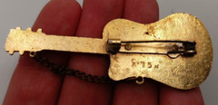 Vintage Soviet guitar brooch made in the USSR, rare