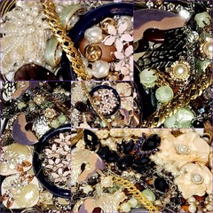 Vintage Jewelry Lot Wearable Necklaces Bracelets Earrings Some Signed #1