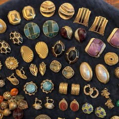 HUGE Lot Vintage Clip On Screw back Earrings TRIFARI Sarah Cov Gay Boyer Coro