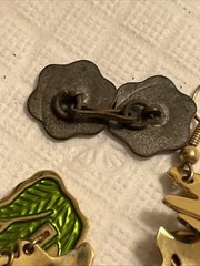 Vintage Cloisonne Butterfly Jewelry 7pc Pendants Earrings Elephant Peacock Cuff