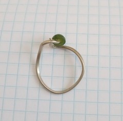 Vintage Ring natural nephritis stone Cupronickel Beautiful Women Jewelry siz 8.5