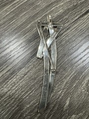 VINTAGE STERLING SILVER MODERNIST LARGE STAR BROOCH AND PEDANT