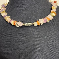 Vintage Artisan Multi-stone Chip Gemstone Necklace