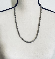 Vintage Avon French Rope Twist Necklace 22 inch Silver Tone Hip-Hop Minimalist