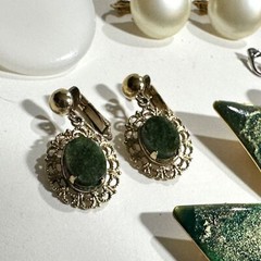 Vintage Clip On Earrings Variety 8 Pr Marvella Liz Claiborne Green White Silver
