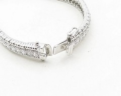 Sterling Silver Sparkling Hinge Chain Bracelet CZ925 needs REPAIR