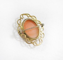 Pretty Vintage Art Nouveau Art Deco Filigree Shell Cameo