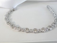 Vintage Sterling Silver 925 Natural Diamond Tennis Bracelet Fits 7.5″
