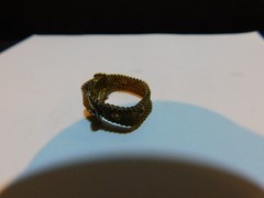 Vintage Silver Tone Intricate Adjustable Belt Style Ring Size 6 See Photos