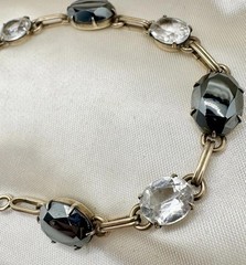 Antique Old VTG Gold Filled Tennis Bracelet White Topaz? Estate Sale Rare Read