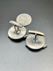 Vintage Television Camera Microphone Figural Silver Tone Cufflinks Broadcasting