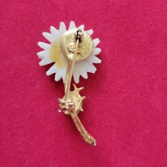 Signed LG Lind-gal Vintage Brooch Pin Daisy Ladybug Gold Plated