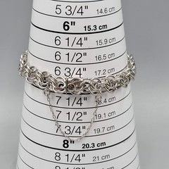 Elco Sterling Silver Double Link Charm Bracelet 7″ Safety Chain 16.4 grams