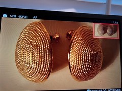 Vintage Napier gold‑tone textured oval screw‑back earring – signed, excellent co