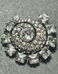 VTG 1940s Eisenberg Original Sterling Silver Rhinestones Spiral Fur Clip Brooch