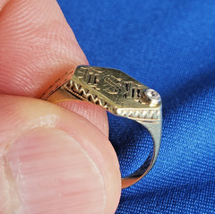 RARE FIND! Antique Victorian Girls 14k Gold Baby’s Ring DIAMOND Floral SIZE 6.5