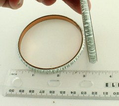 Matisse Renoir Enameled Copper Bangle Bracelet Pair Signed; Book Reference