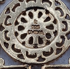 VTG 925 Ross Simons Necklace 32in Sterling Silver Vermeil 18g Asian Medallion