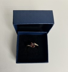 Vintage Red Cubic Zirconia Ring Gold Plated Womens Size 6.5