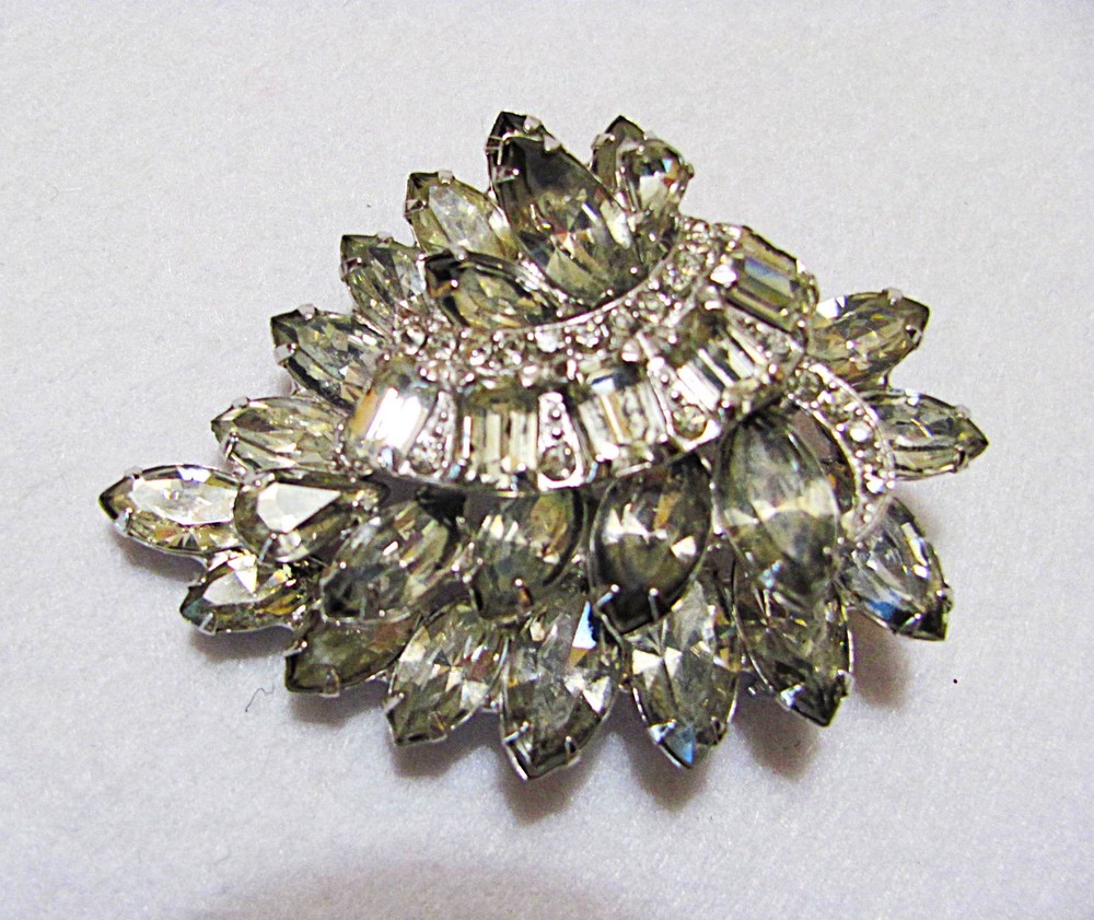 Eisenberg Rhinestone Brooch from Mid Century