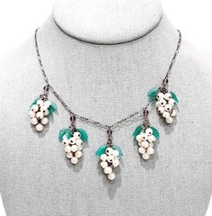 Vintage 925 Lucy Isaacs Grape Cluster Necklace Rare SEE DESCRIPTION Free Ship!