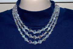 LOT of 2 Vintage 2 & 3 Strands 1950’s Aurora Borealis Necklaces – Never Worn!!