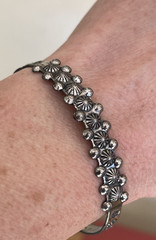 Vintage Nickel Silver – NAVAJO Signed SANFORD Stamped Cuff Adjustable Bracelet