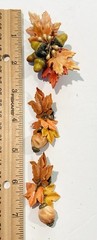 Vintage 1940s 1950s celluloid maple leaf & acorn pin earring set Fall Autumn
