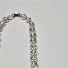 Vintage Graduated Faceted Rock Crystal Quartz Hand Strung Necklace 15″