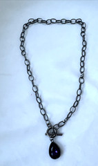 y2k Purple Gunmetal Modernist Necklace Jewelry VTG Goth Silver boho career witch