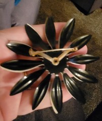 Vintage Huge Enamel Flower Brooch 1950s To 1970s CA USA E407-2