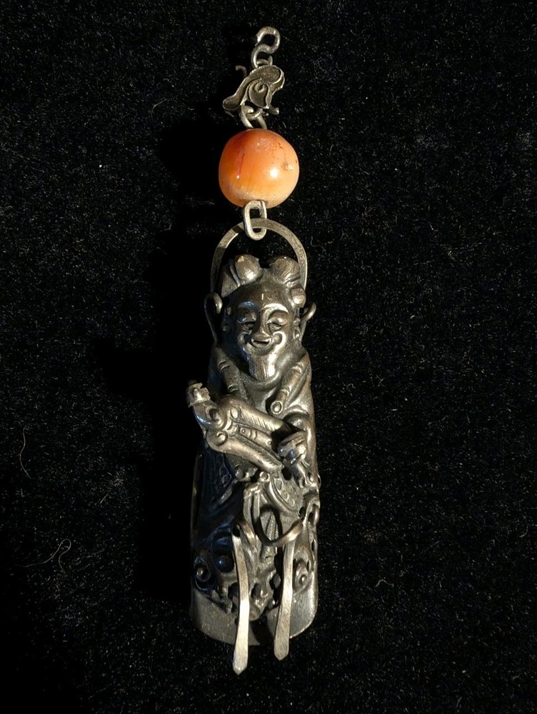 Antique Silver 800-900 Immortal Chinese Pendant!