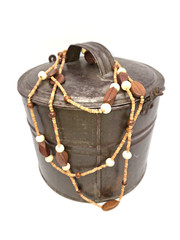 VTG Long Bead Boho Necklace Natural Wood Ethnic Tribal Costume Jewelry 58″