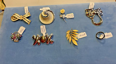 Vtg Lot 8 Pins Brooches Monet,Trifari, Van Dell (Sterling), Lady Remington, OTC