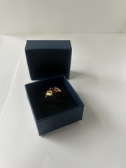 Vintage Red Cubic Zirconia Ring Gold Plated Womens Size 7.5