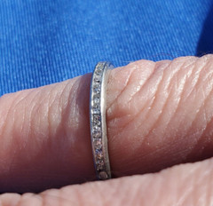 Original EARTH MINED DIAMOND Deco Band Antique PLATINUM Eternity Anniversary 6.7