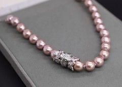 Vintage Nolan Miller Glamour Collection Faux Violet Pearl Necklace W-Box & COA