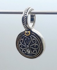 Vintage unique Boho style two tone round shape Pendant charm fashion jewelry
